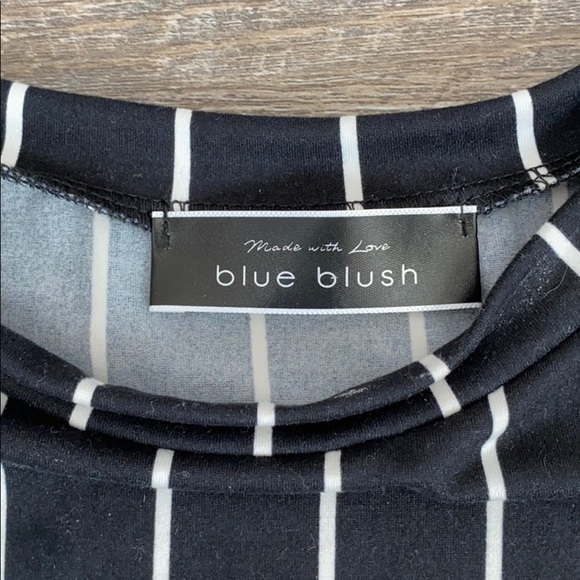 Blue Blush Black & White Pinstripe Dress small - Picture 5 of 8